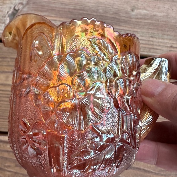 Iridescent Floral Glass Creamer - Picture 5 of 9